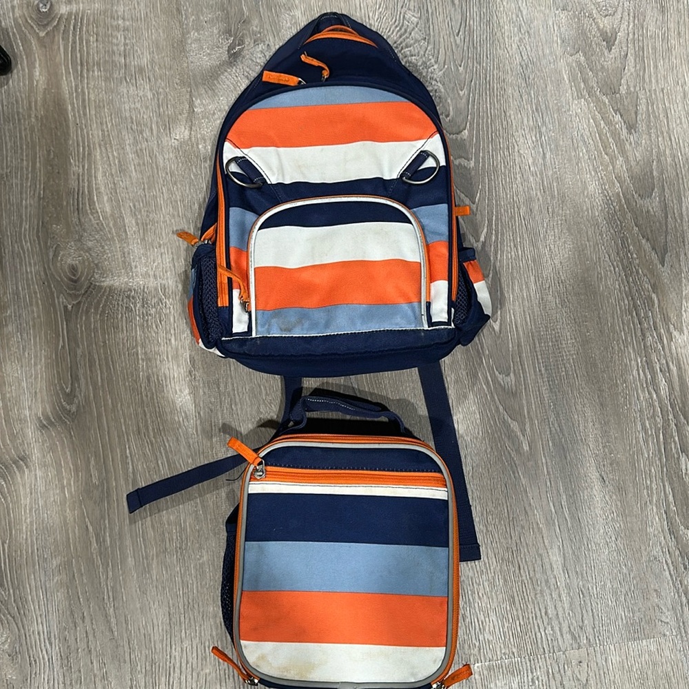 Pottery Barn kids backpack and matching lunch bag.